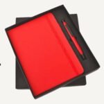 Red Elastic Metal Pen & A5 Diary Set