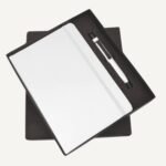 White Elastic Metal Pen & A5 Diary Set