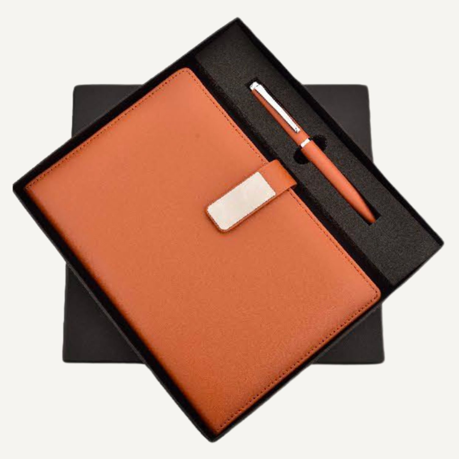 sr-219-tan-executive-diary-pen-set.jpg Tan Executive Diary & Metal Pen Set - Image 1