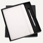 White Elastic Premium Diary & Pen Set