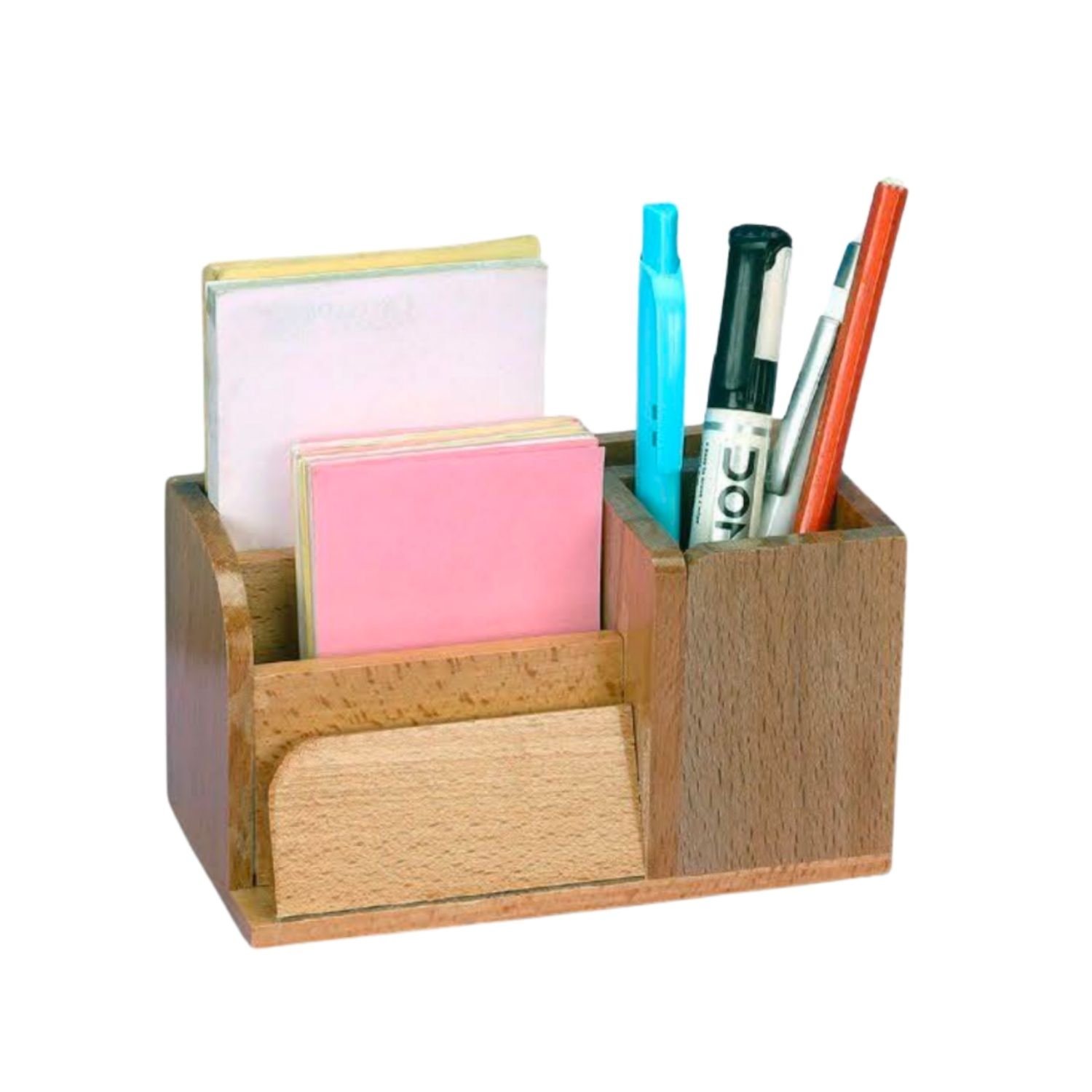 compact-wooden-pen-holder-organizer.jpg Compact Wooden Pen Holder Organizer - Image 1