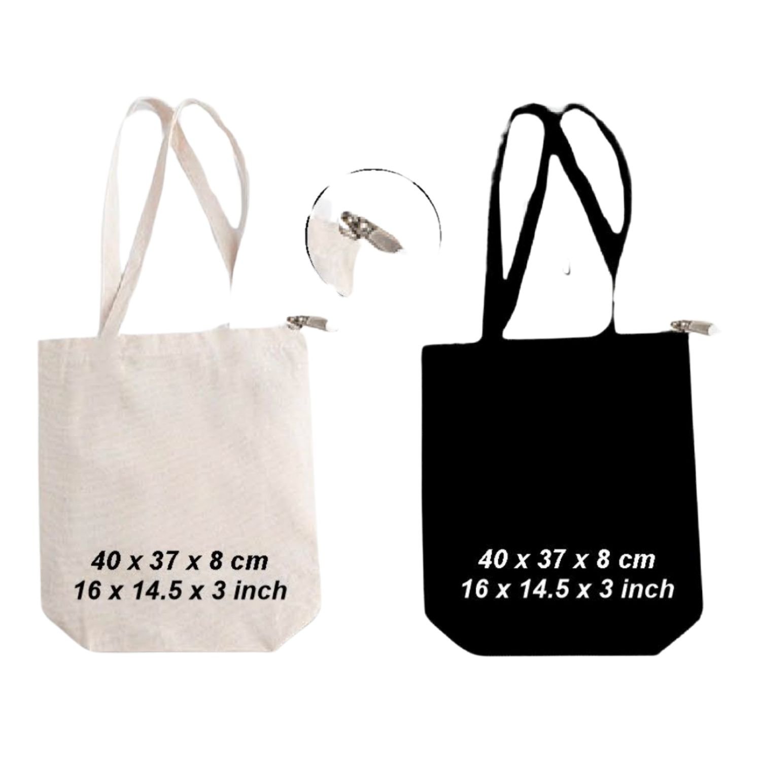 cotton-tote-bag-zipper.jpg Cotton Tote Bag with Zipper - Image 1