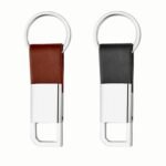 Dual Tone Leather Keychain