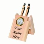 Personalized Wooden Desk Clock Stand