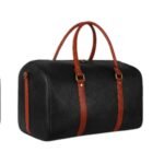 Premium Leather Duffel Bag Black