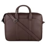 Slim Laptop Shoulder Bag Brown