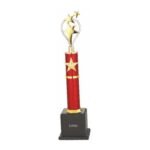 Tall Star Column Trophy Red