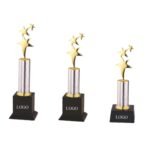 Crystal Column Star Trophy Trio