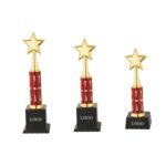 Triple Star Column Trophy Red