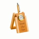 Wooden Foldable Desk Clock Stand